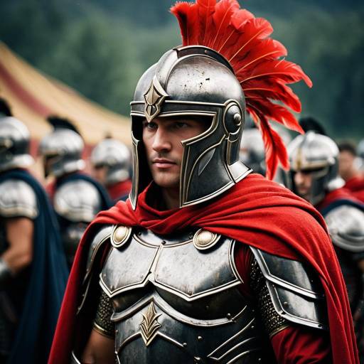 Spartan Warrior in Red Cape and Armor