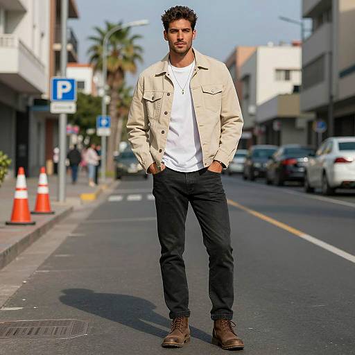 Stylish Tall Man in Urban Setting
