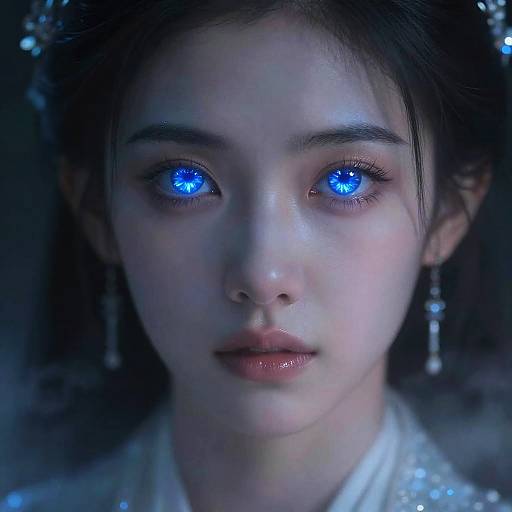 Ethereal Blue Sapphire Eyes Portrait