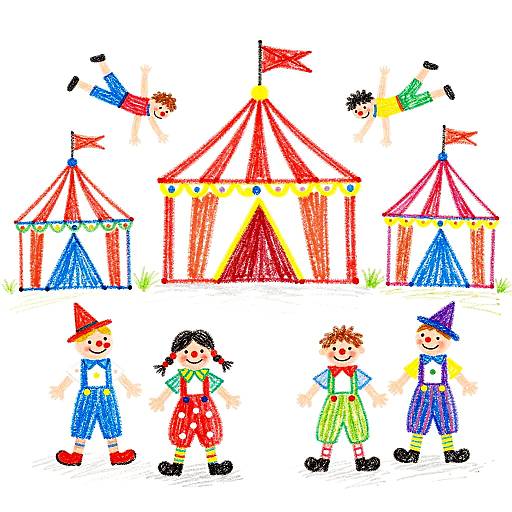Kids' Crayon Circus Drawing