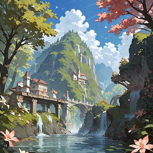 Serene Outdoor Anime Landscape Masterpiece