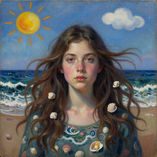 Oceanic Portrait in Kandinsky and Haring Style