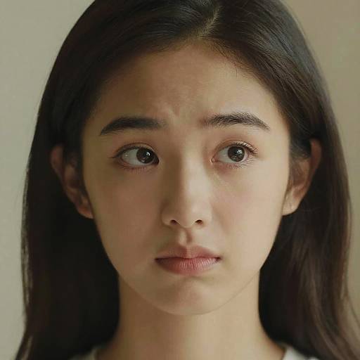 Quizzical Young Woman Close-Up Portrait