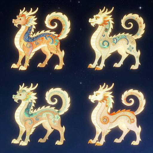 Majestic Chinese Constellation Creatures