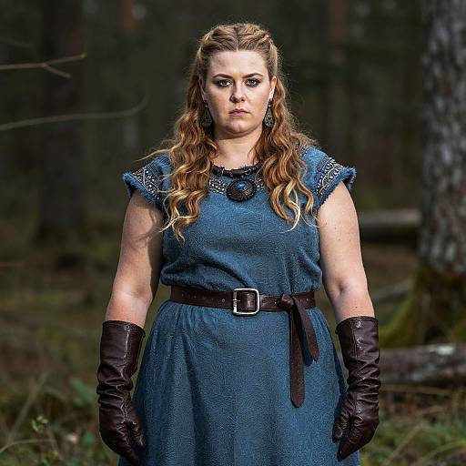 Plus Size Viking Woman in Forest