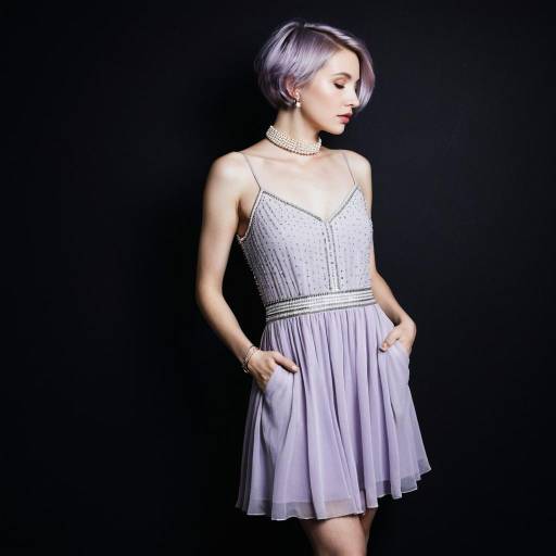 Young Woman in Lavender Cocktail Dress