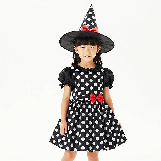 Little Girl in Witch Minnie Costume