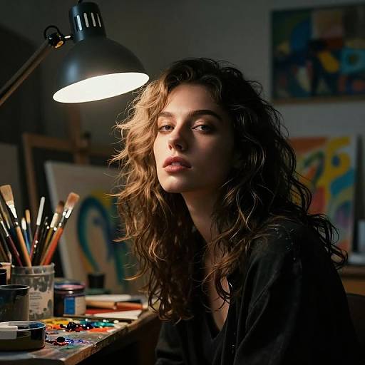 Mysterious Artist Portrait with Studio