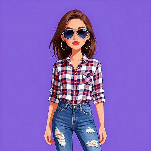 Casual Woman with Aviator Sunglasses