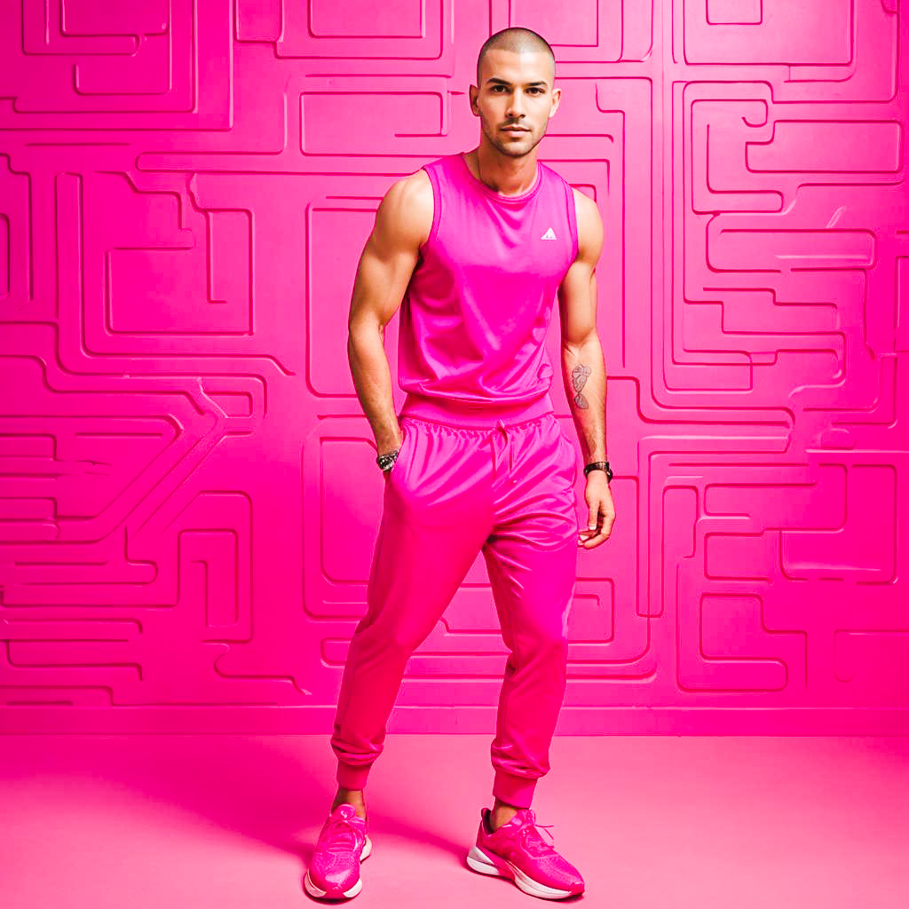 Vibrant Young Man in Hot Pink Style