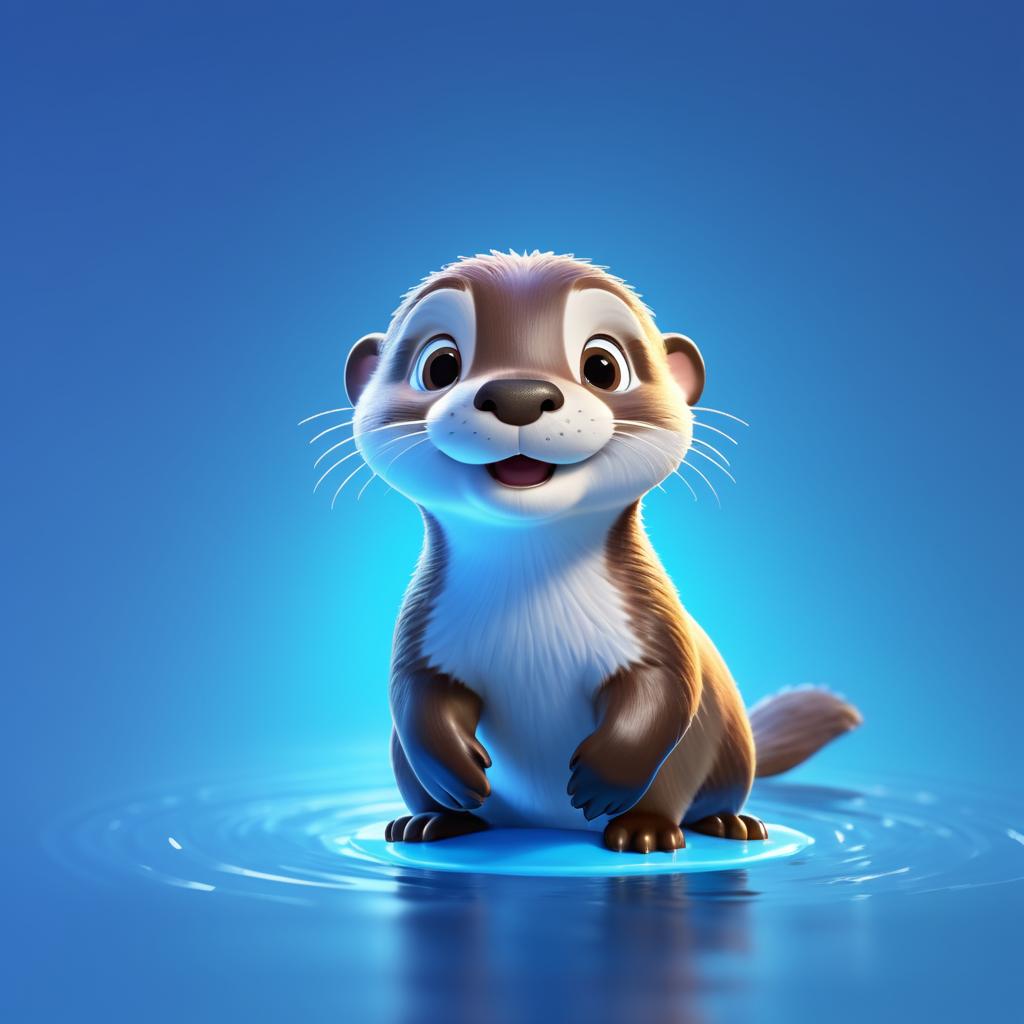 Playful Otter in Pixar 3D Style