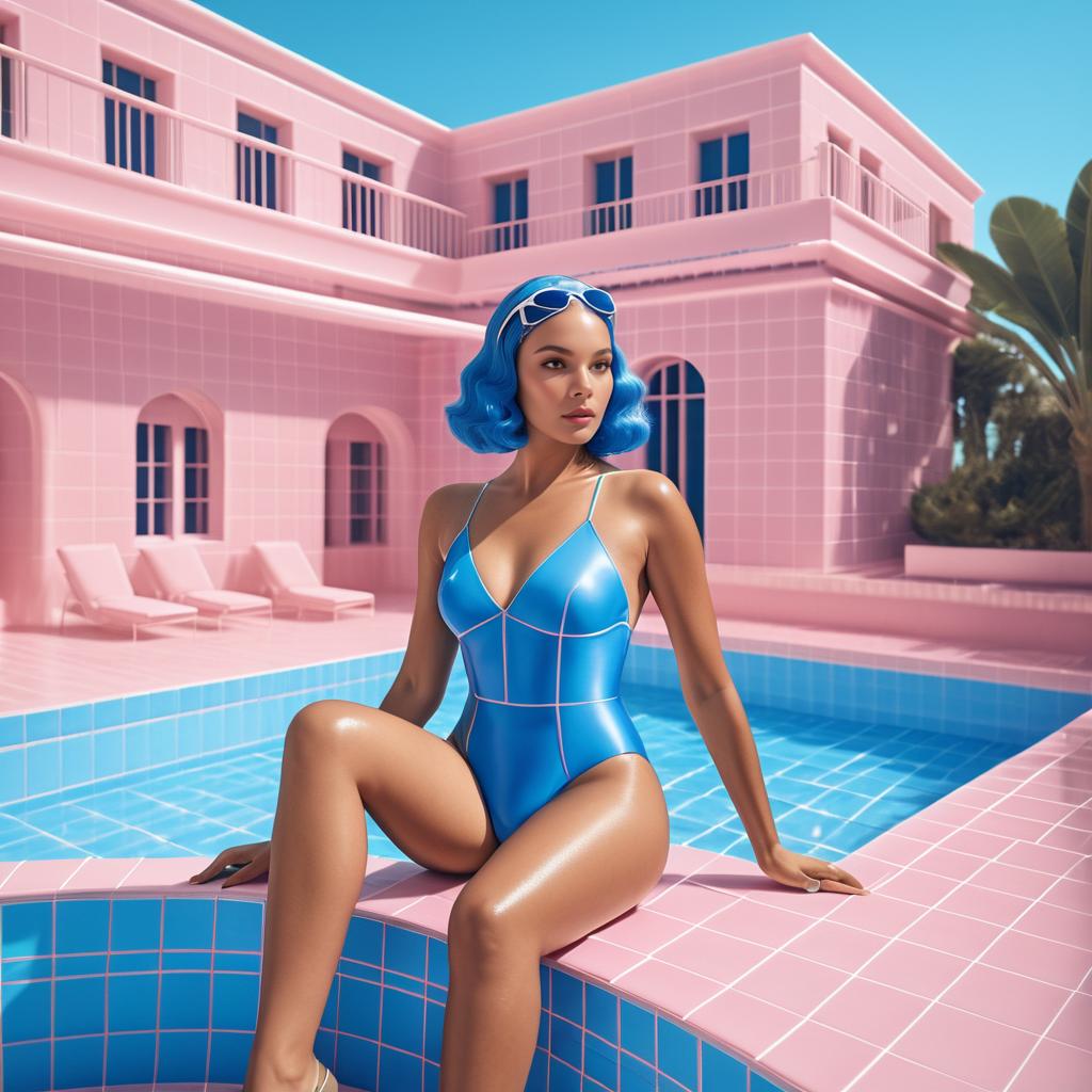 Surreal Poolside Fashion Photoshoot