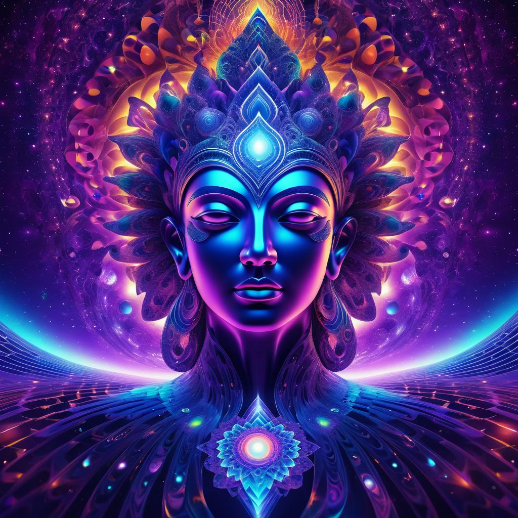 Vibrant Surreal Cosmic Art with DMT Influence