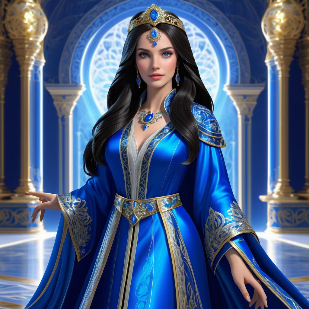 Regal Elena in Ornate Robes