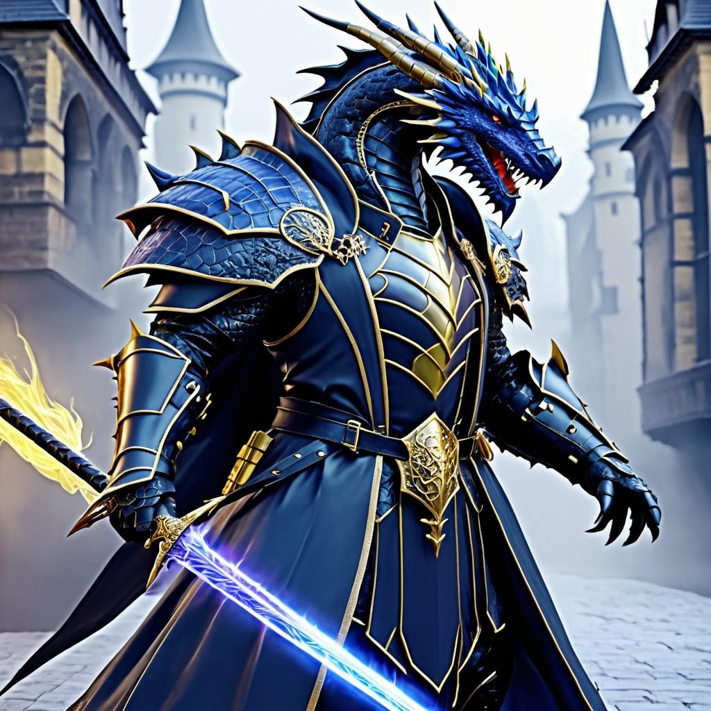 Robust Fantasy Dragon Hybrid in Armor