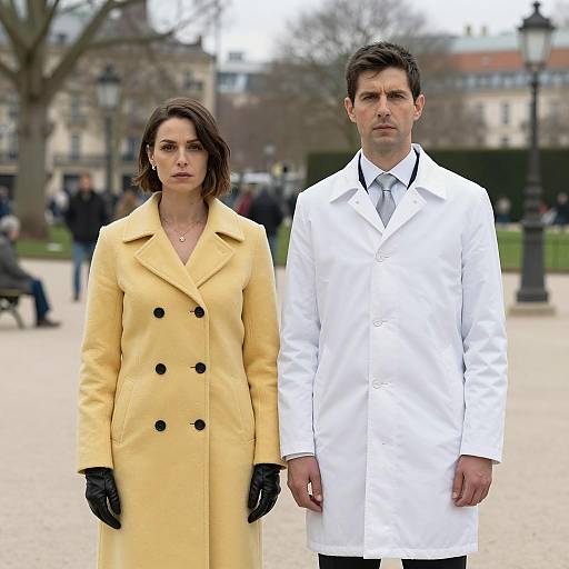 Serious Couple in Park Setting