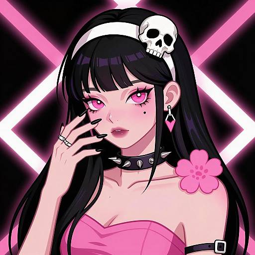 Punk-Inspired Digital Portrait of a Woman