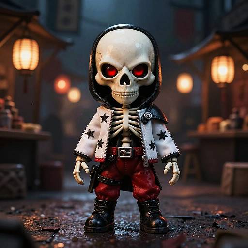 Miniature Skeletal Assassin in Noir Bazaar