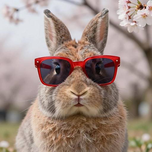 Playful Himalayan Bunny with Sunglasses