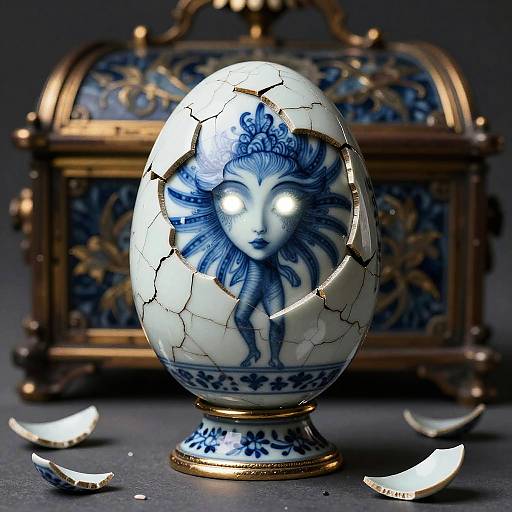 Intricate Delfts Blauw Faberge Egg