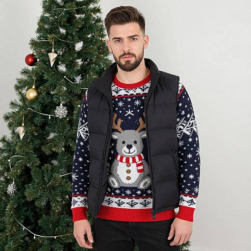 Scarface Christmas Sweater Portrait