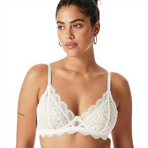 Elegant Woman in Lace Bra Portrait