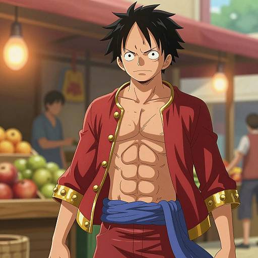 Dynamic Luffy-Inspired Fantasy Character Design