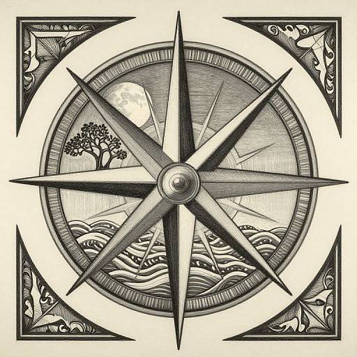 Art Nouveau Garment Compass Rose