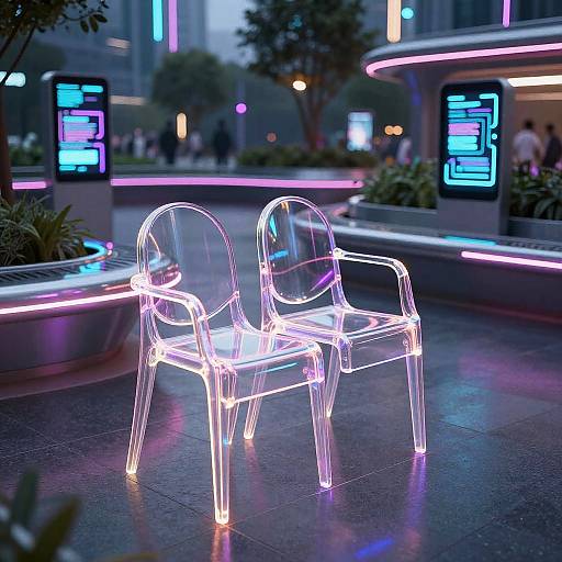 Futuristic Urban Park Seating