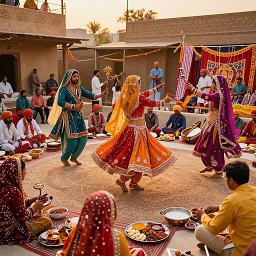 Vibrant Punjabi Village Festival Scene