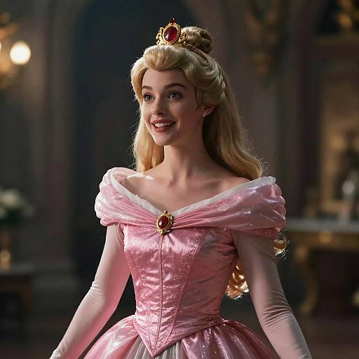 Princess Aurora in Pink Dress