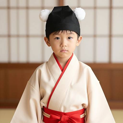 Asian Boy in Traditional Kimono