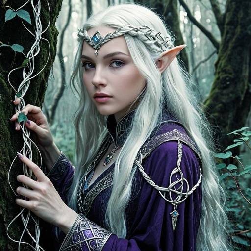 Elegant Elf Princess in Enchanted Forest Elegant Elf Princess in Enchanted Forest