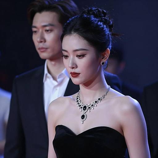 Elegant Duo in Dim Blue Light