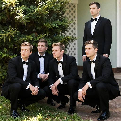 Formal Portrait of Four Men in Tuxedos
