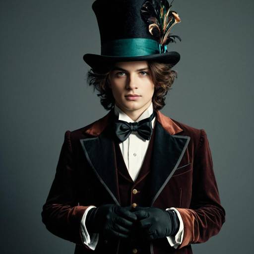 Young Man in Dark Hatter Costume
