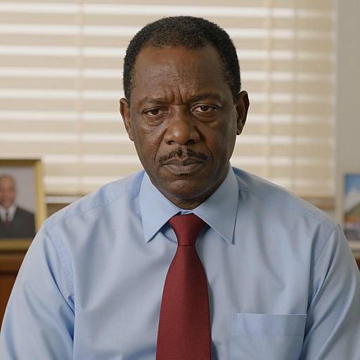 Serious Middle-Aged African-American Man Indoors