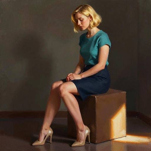 Digital Painting of Woman in Dim Room