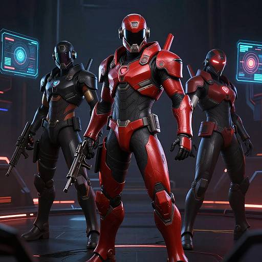 Futuristic Red and Black Fortnite Battle