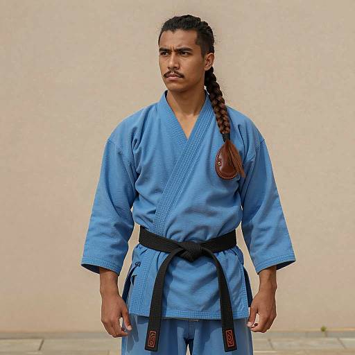 Young Man in Traditional Martial Arts Attire