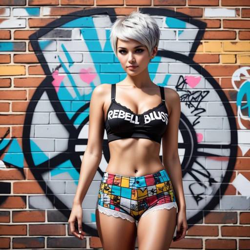 Anime Girl in Urban Outfit with Graffiti Background