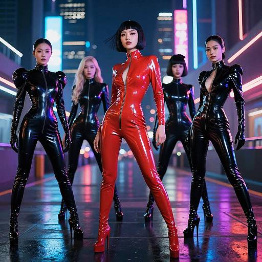 Teens in Futuristic Latex Fashion