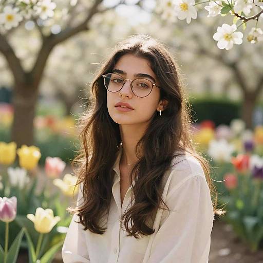 Mia Khalifa in Blooming Garden