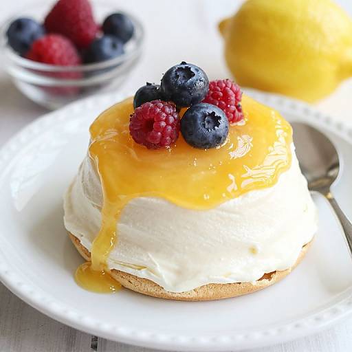 Sugar-Free Berry Lemon Curd Pavlovas