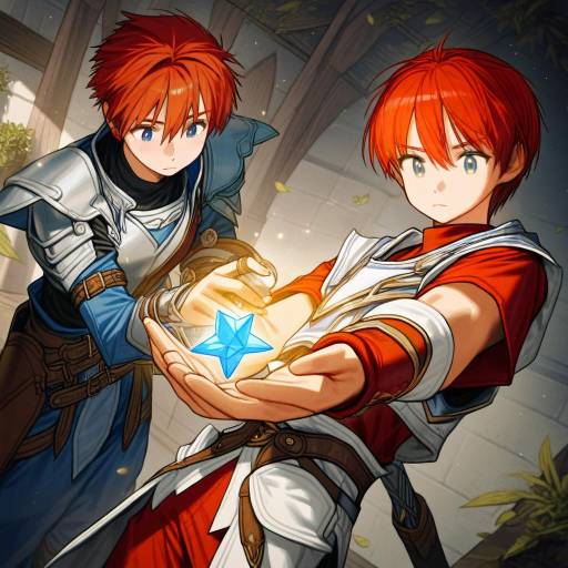 Illustration of Adol christin, ys in the style of Rinotuna