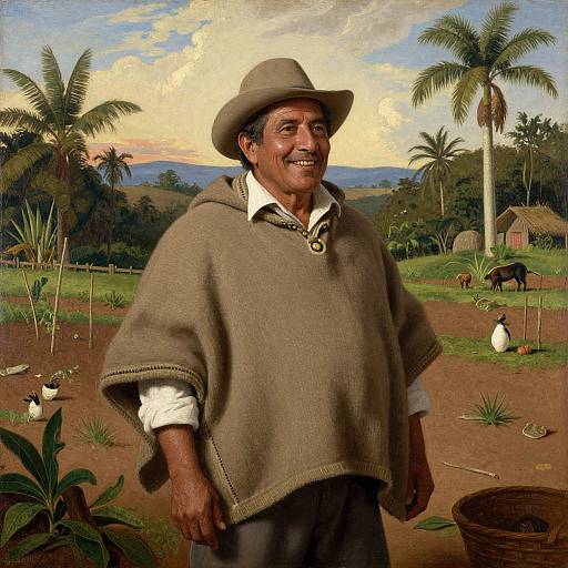1820s Colombian Mestizo Peasant Portrait