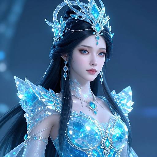 Fantasy Crystal Guardian Woman Portrait