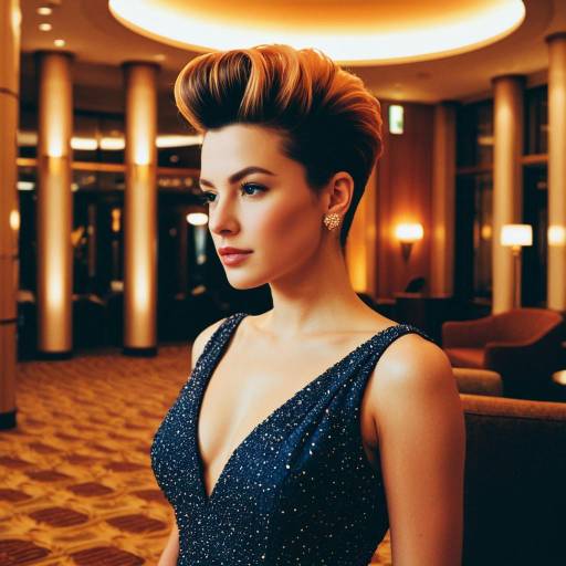 Elegant Evening Gown with Pompadour Fade