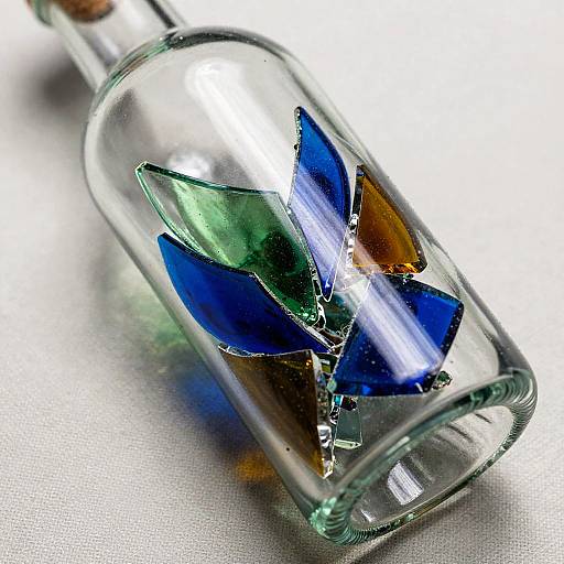 Detailed Broken Glass Bottle Art