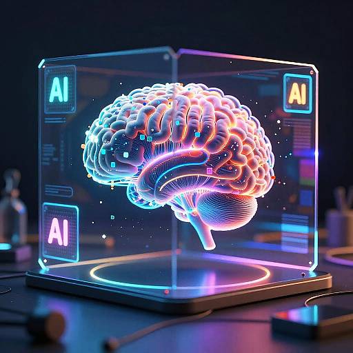 Digital Brain Creating Futuristic Art